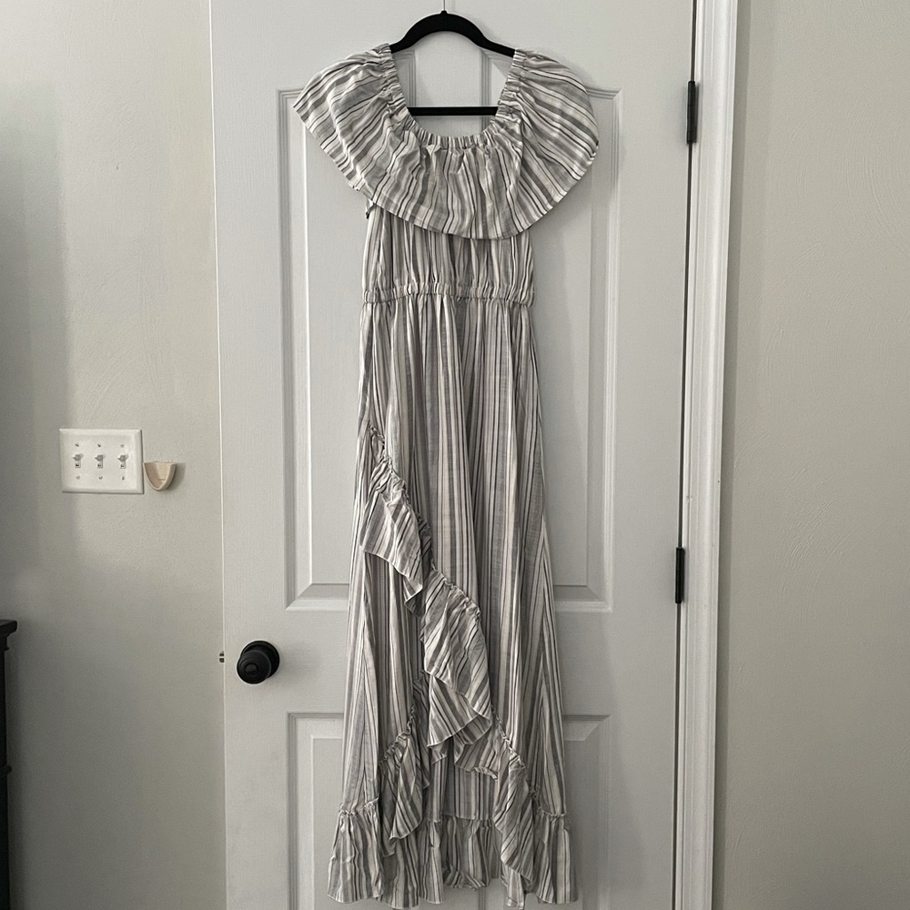 NWT Jack by BB Dakota Ruffle Stripe Maxi Dress XS
